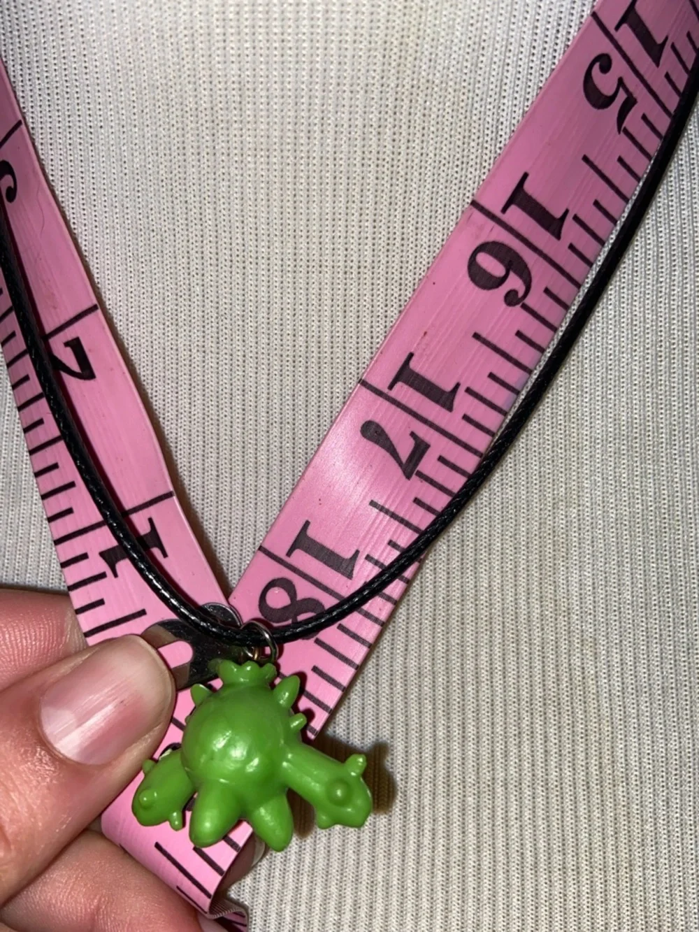 WabySaby Poke Pendant Necklace on Black Cord - Picture 3 of 3